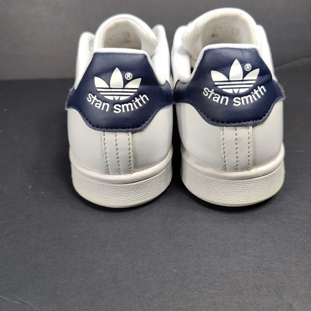 Adidas Men Stan Smith Round Toe Casual White Leather Sneaker Classic Shoe Sz 7.5